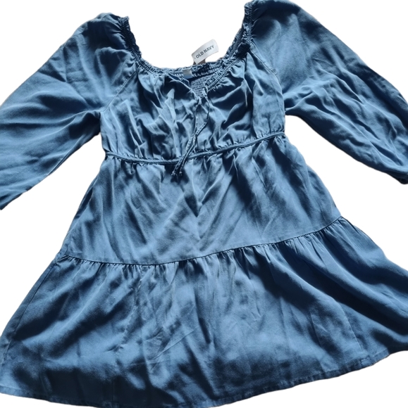 OLD NAVY - TENCEL&#153 LYOCELL RUFFLED TIE-NECK SWING DRESS - Picture 2 of 3